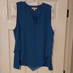 Dana Buchman Blue Sleeveless Blouse